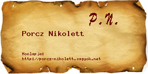 Porcz Nikolett névjegykártya
